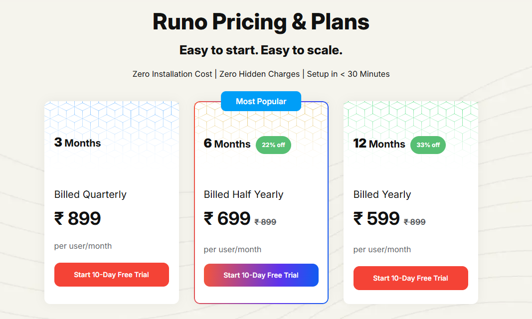Runo Pricing & Plans