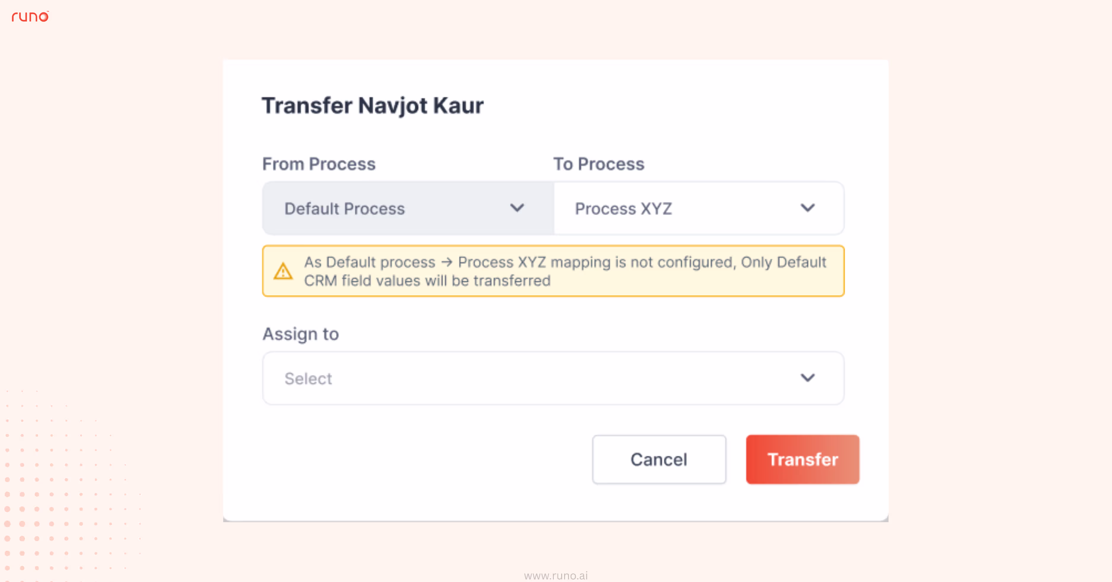 Cross Process Lead Transfer Mapping