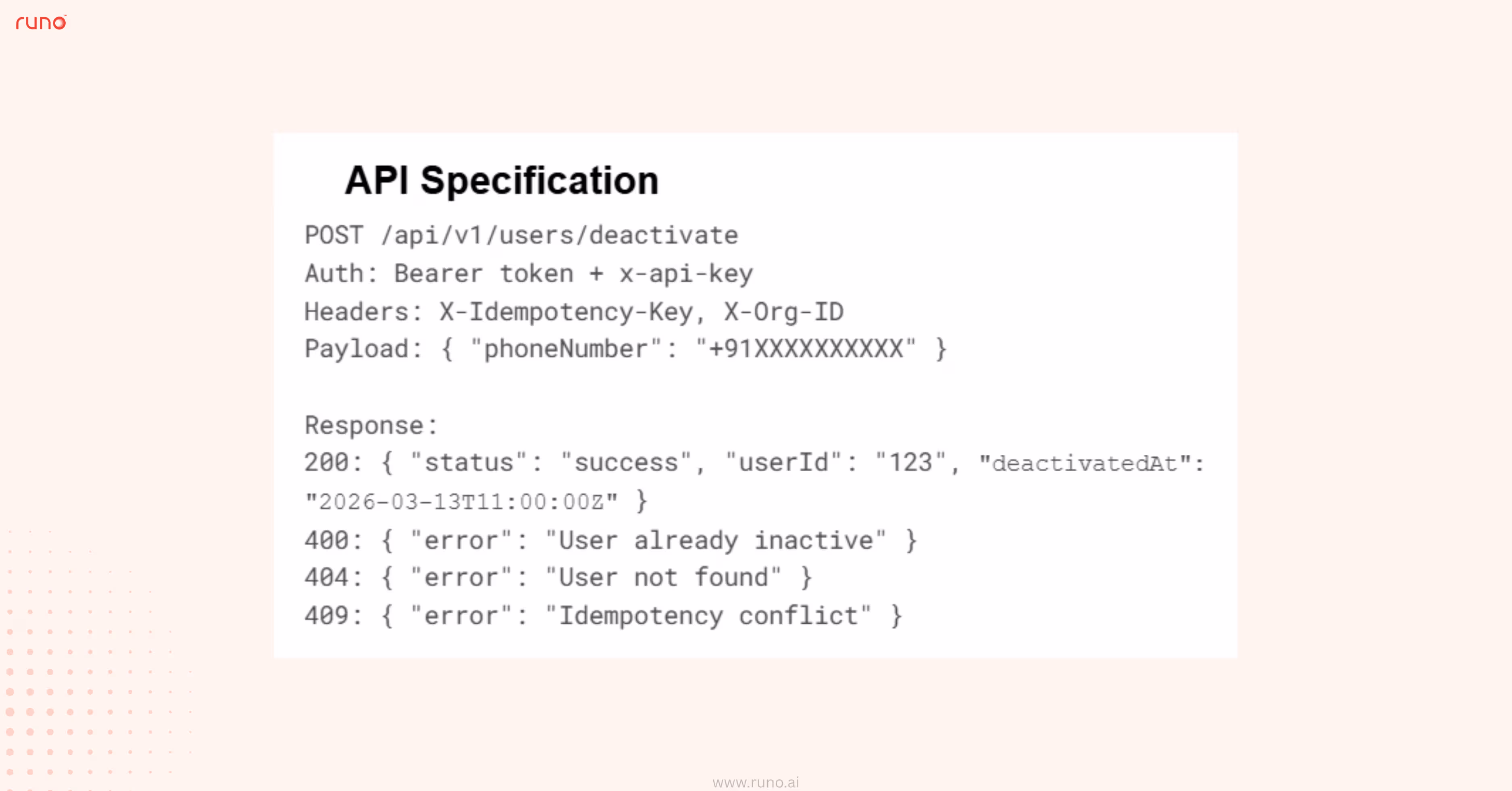 User Deactivation API