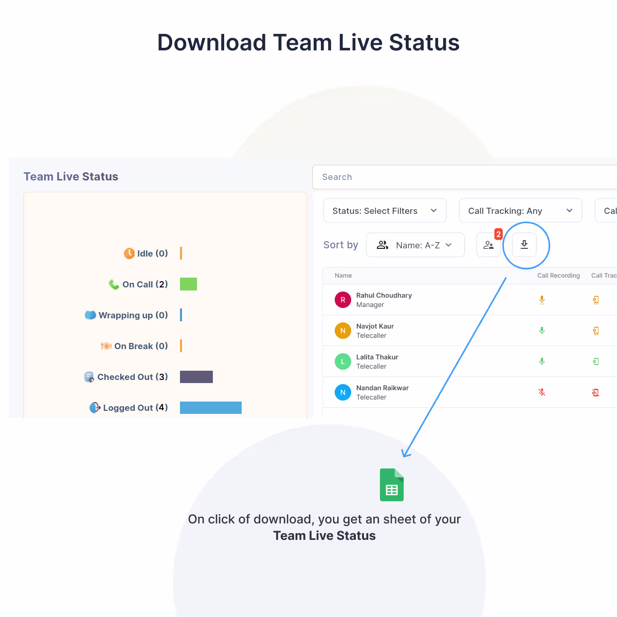 Team Live Status Export