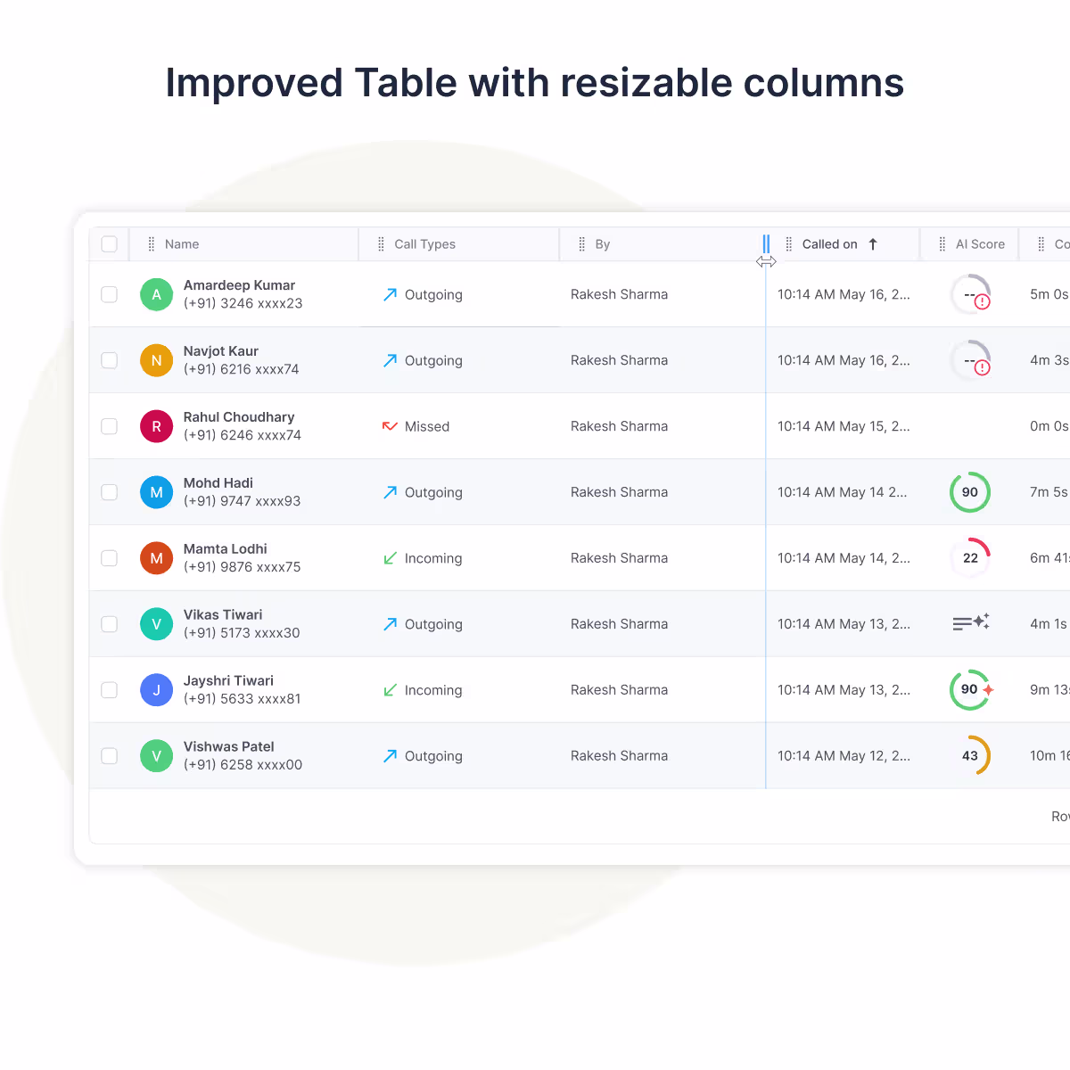 Resizable Table Columns