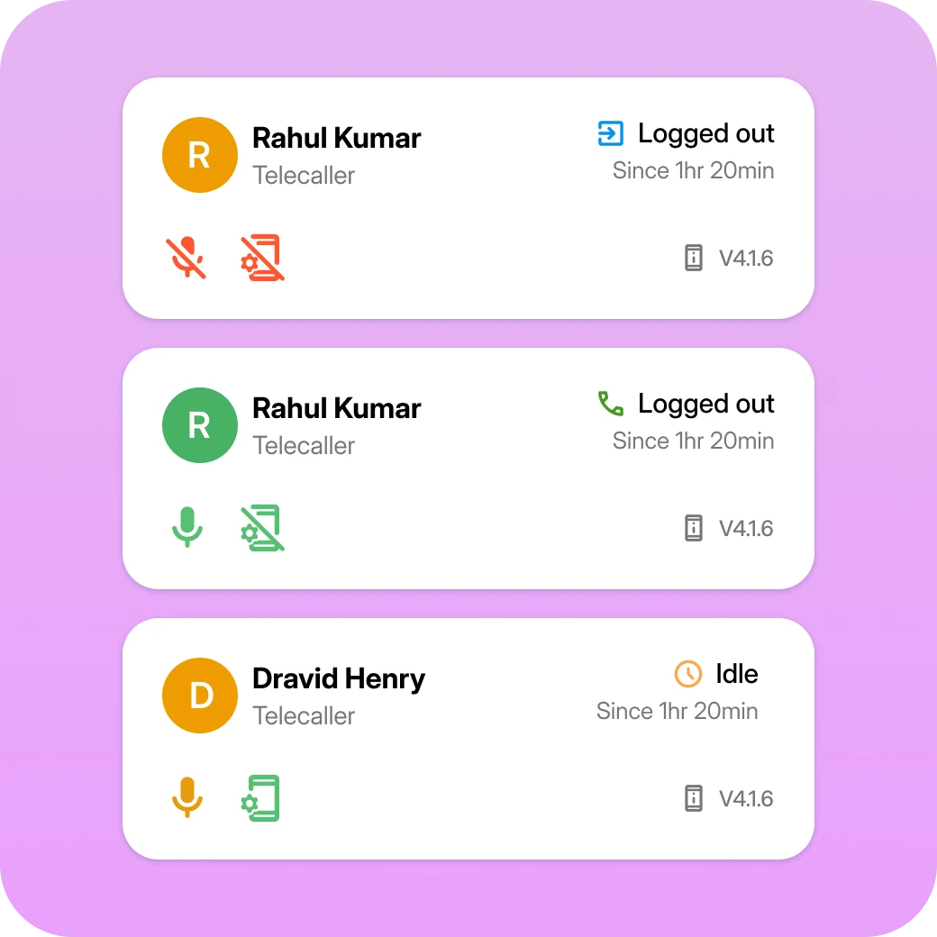 Live team tracking with real-time status updates