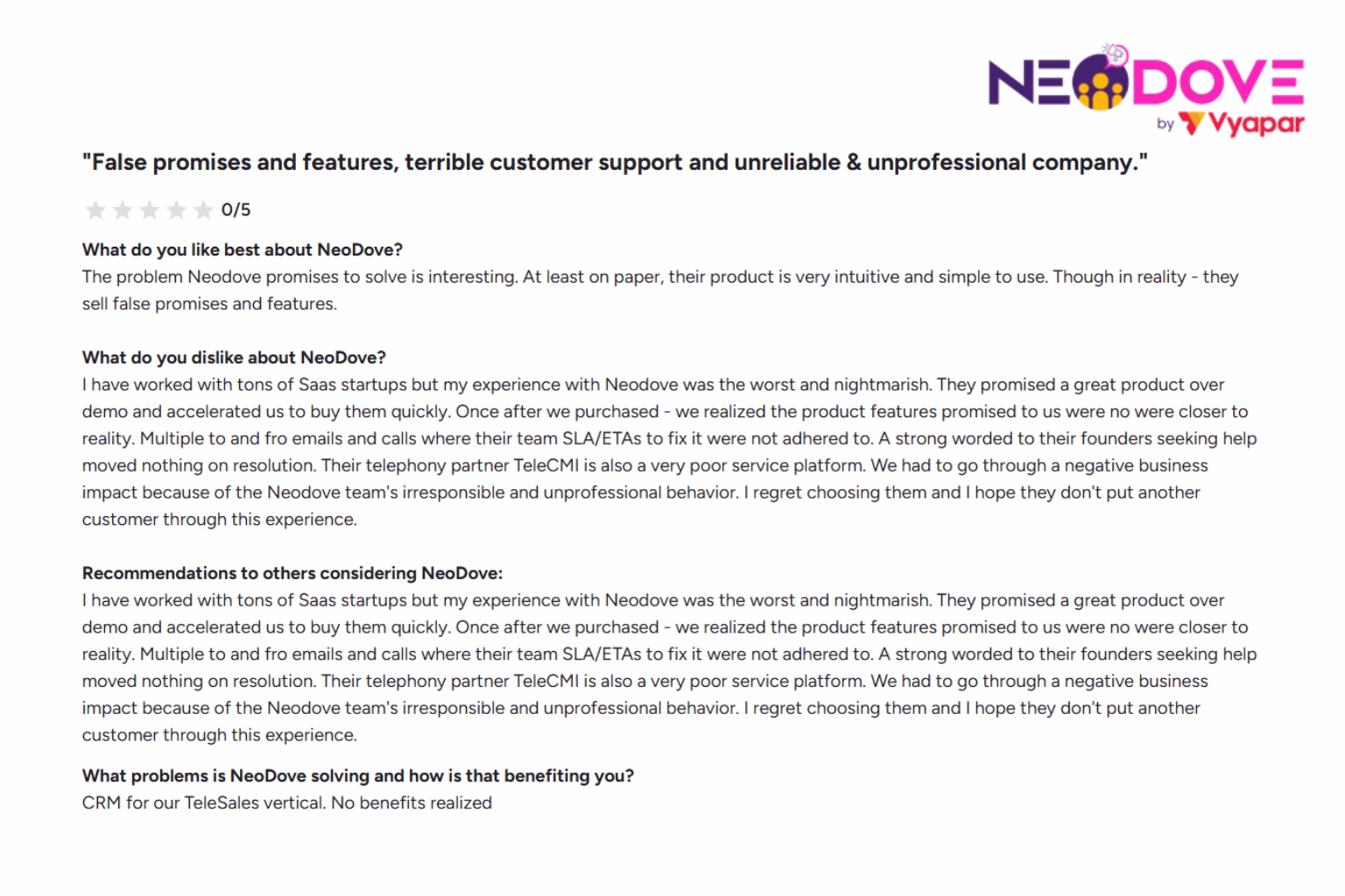 Neodove review screenshot 1