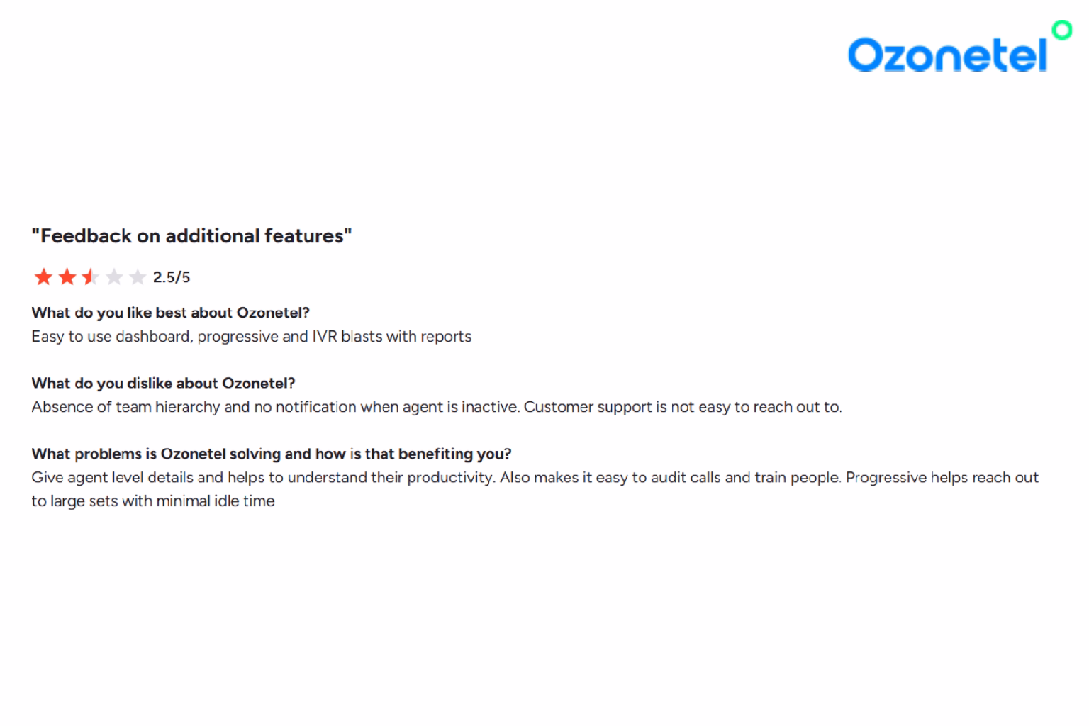 Knowlarity review screenshot 2
