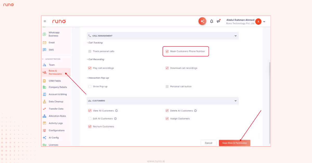 Example of number masking applied across app screens