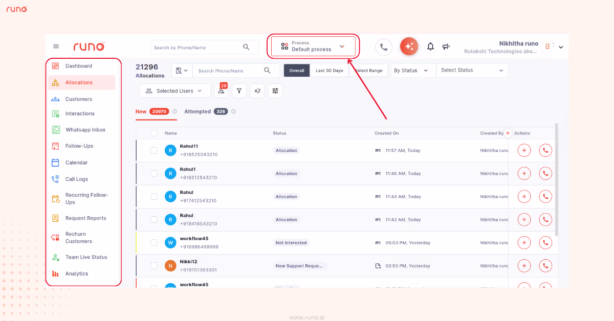Switching process from any tab in web app screenshot