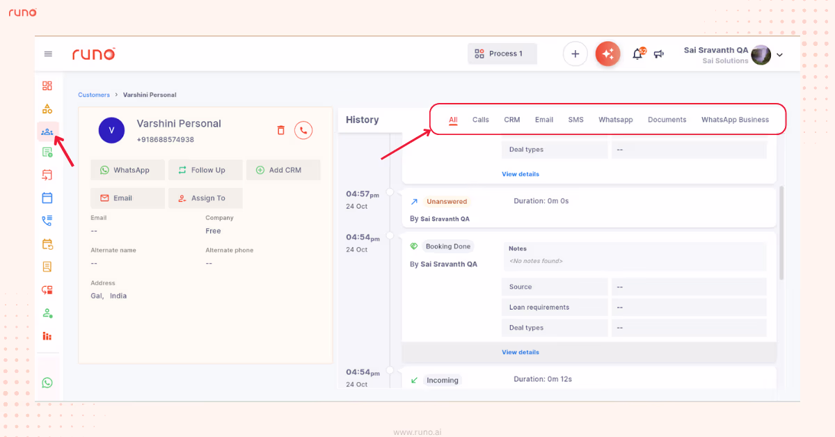 Sticky top menu in Customers page for easy navigation